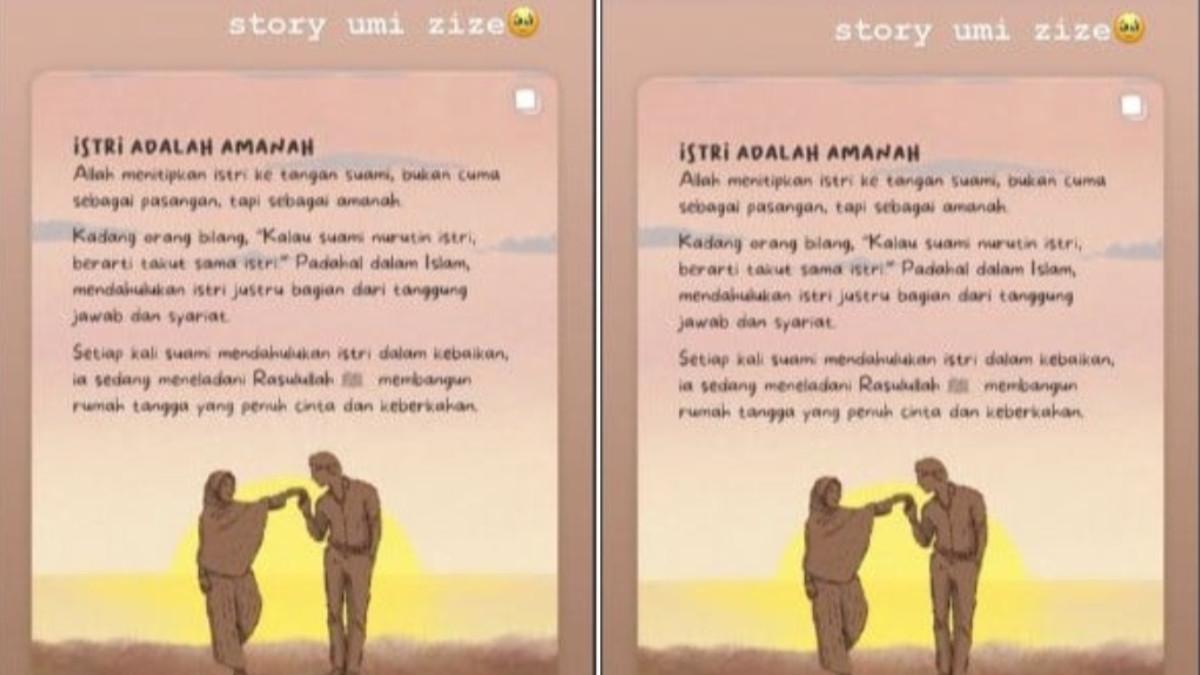 ARHAN ZIZE CERAI - Ibunda Azizah Salsha, Nurul Anastasia, diduga mengunggah sindiran halus melalui Instagram Story tak lama setelah Arhan cerai dari Zize. Foto diolah pada Kamis, 28 Agustus 2025.
