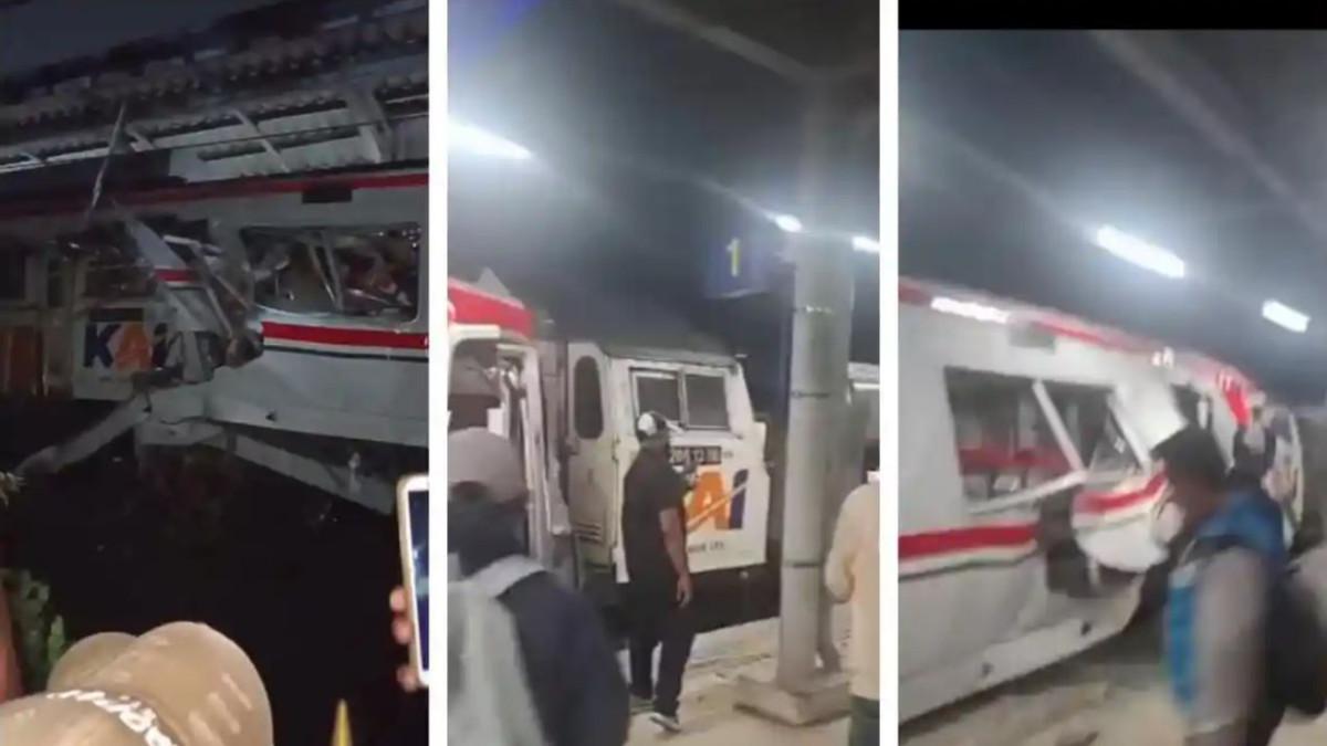 EVAKUASI KECELAKAAN KERETA - Petugas melakukan proses evakuasi rangkaian KRL dan KA Argo Bromo Anggrek usai tabrakan di Stasiun Bekasi Timur, Selasa (28/4/2026).