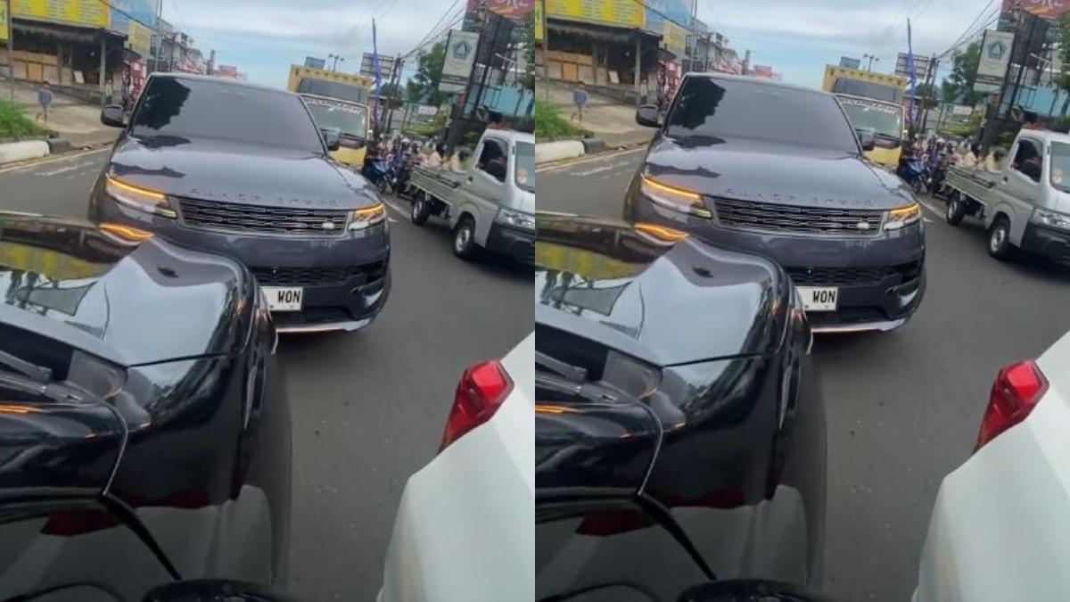 MOBIL RANGE ROVER VIRAL - Kejadian dan identitas pemilik mobil merek Range Rover palt B 1 WON yang viral di media sosial terus dicari oleh warganet.
