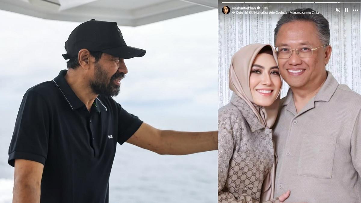 RUMOR MUZAKIR MANAF - Kolase potret Gubernur Aceh Mualem dan Vie Shanti bersama sang suami