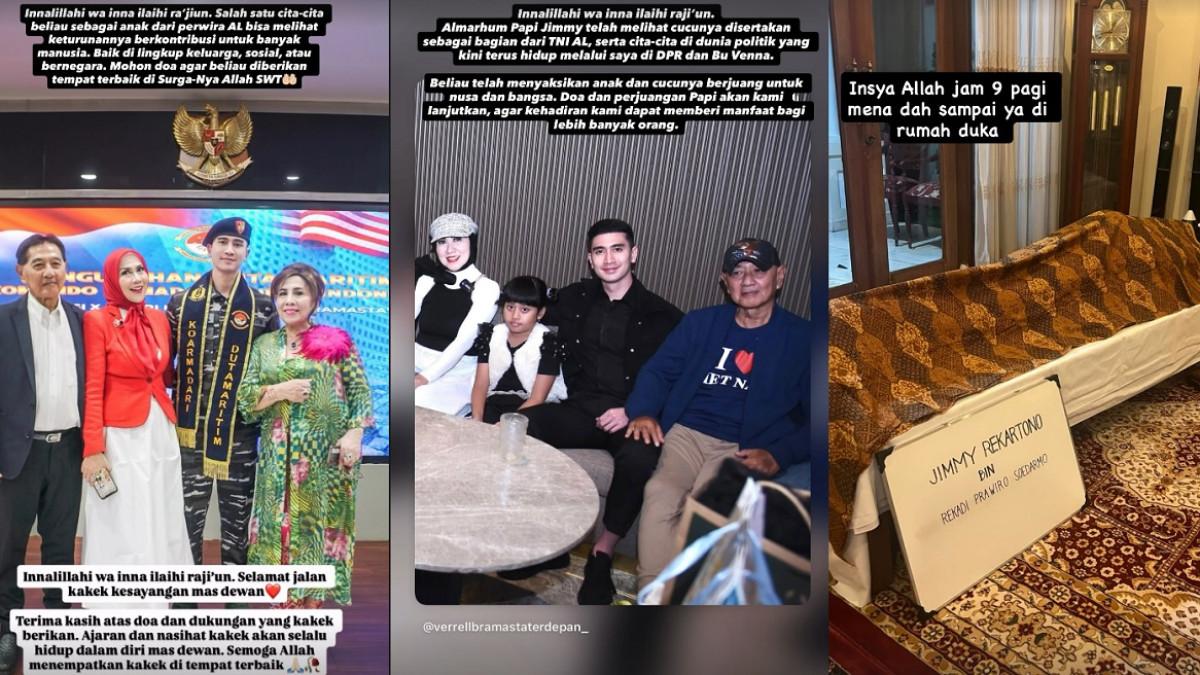 KAKEK VERRELL MENINGGAL - Kolase potret Verrell Bramasta dan kakeknya yang baru saja meninggal dunia