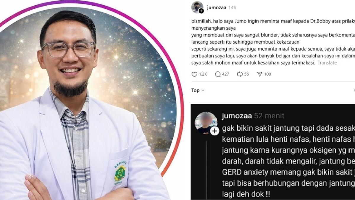 VIRAL DOKTER BOBBY - Kolase potret dokter Bobby dan akun Threads yang memintanya belajar lagi soal jantung