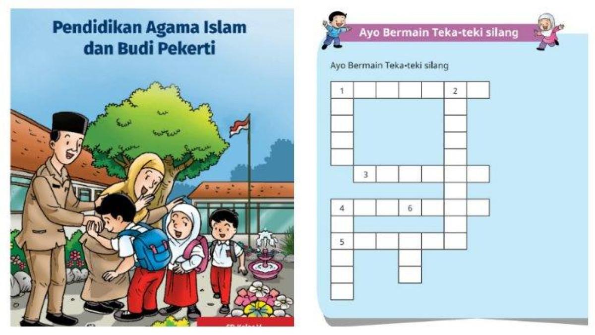 Kunci jawaban Pendidikan Agama Islam (PAI) kelas 5 SD/MI halaman 48 23 pada buku Kurikulum Merdeka: Ayo Bermain Teka-teki Silang.