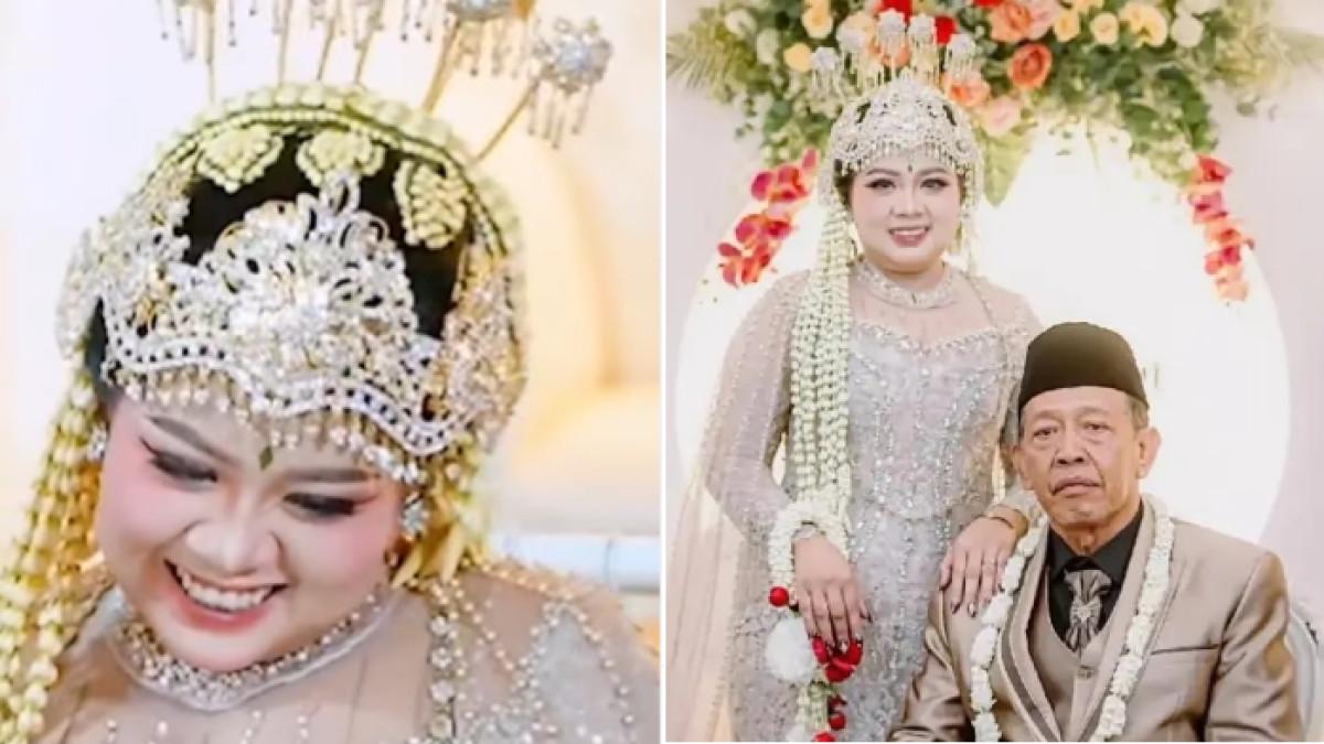 MBAH TARMAN MENIKAH - Sheila Arika, gadis 24 tahun di Pacitan menikah dengan  Mbah Tarman yang berusia 74 tahun dengan mahar Rp3 miliar.