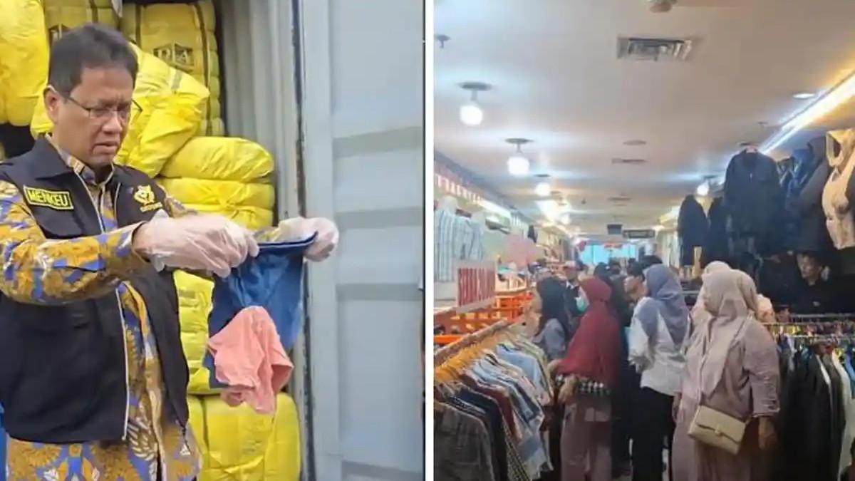 SIDAK MENKEU PURBAYA - Menteri Keuangan Purbaya Yudhi Sadewa saat inspeksi mendadak (sidak) impor pakaian ilegal di Cikarang membuat petugas dan awak media tertawa.