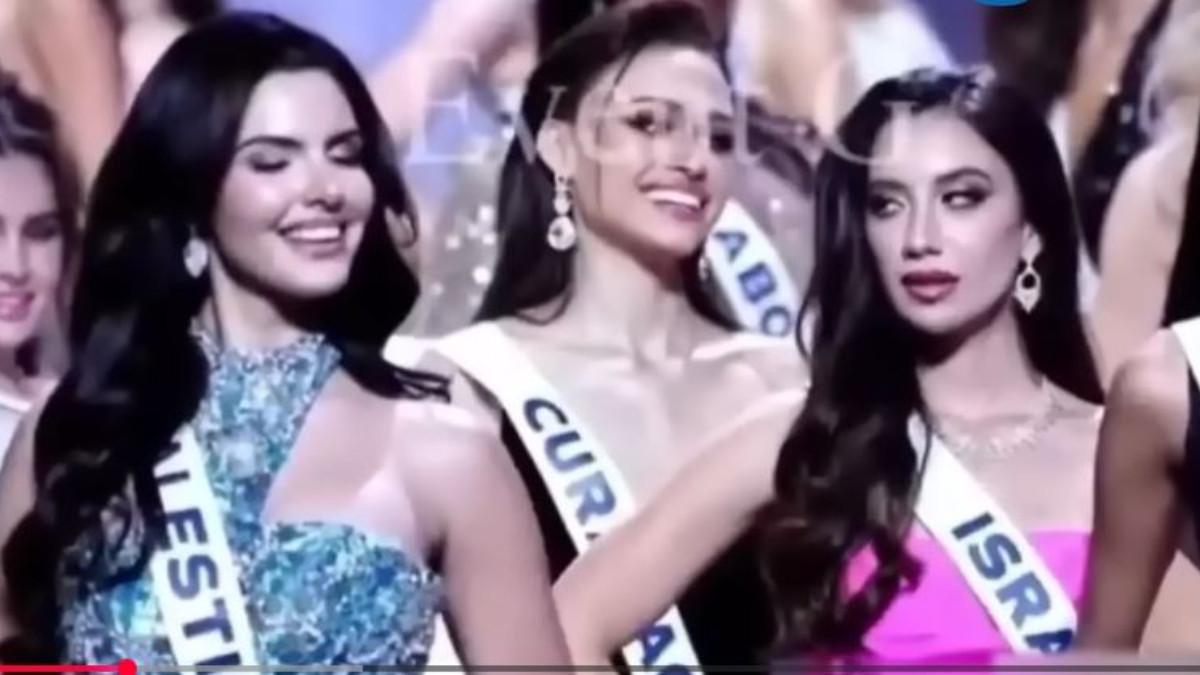 MISS ISRAEL VS MISS PALESTINA - Momen panas Miss Israel terus melirik tajam pada Miss Palestina seperti karakter antagonis hingga jadi viral di media sosial.
