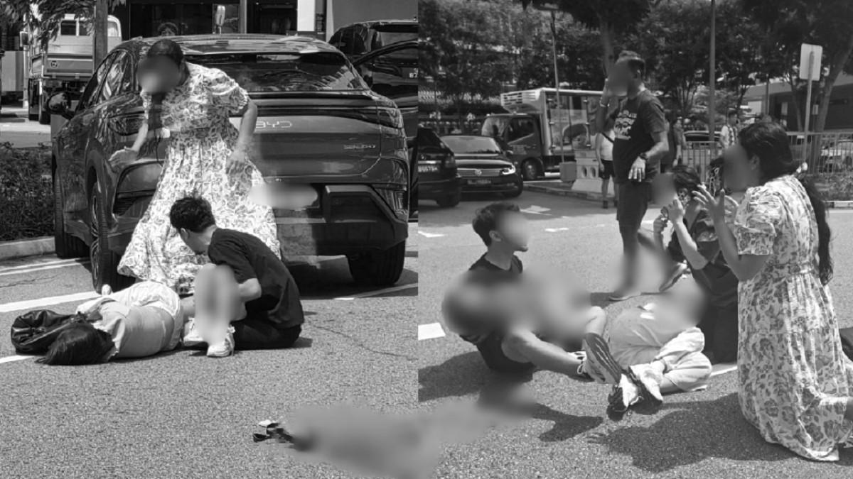 WNI KECELAKAAN DI SINGAPURA - Momen pilu ketika ayah peluk tubuh Sheyna yang ditabrak mobil di Singapura