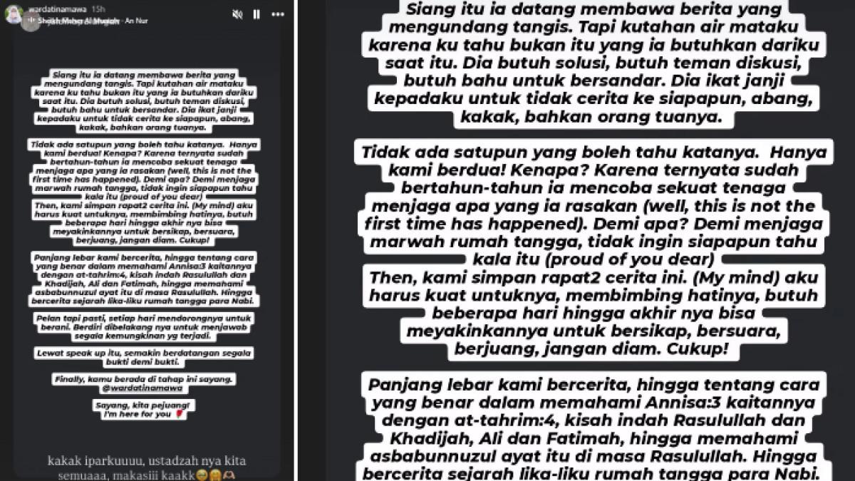 PERSELINGKUHAN INARA RUSLI - Kakak ipar Wardatina Mawa isyaratkan Insanul Fahmi berkali-kali selingkuh.