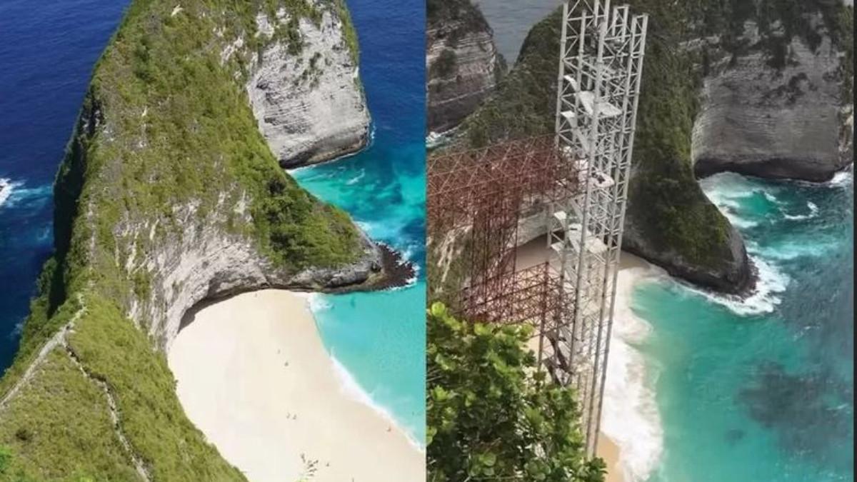 POLEMIK LIFT PANTAI KELINGKING - Publik kesal dengan pembangunan lift di Pantai Kelingking, pemerintah belum berani membocorkan siapa investor yang membangun.