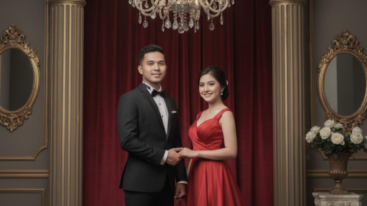 PROMPT AI - Prompt Gemini AI foto pasangan romantis di studio foto mewah.