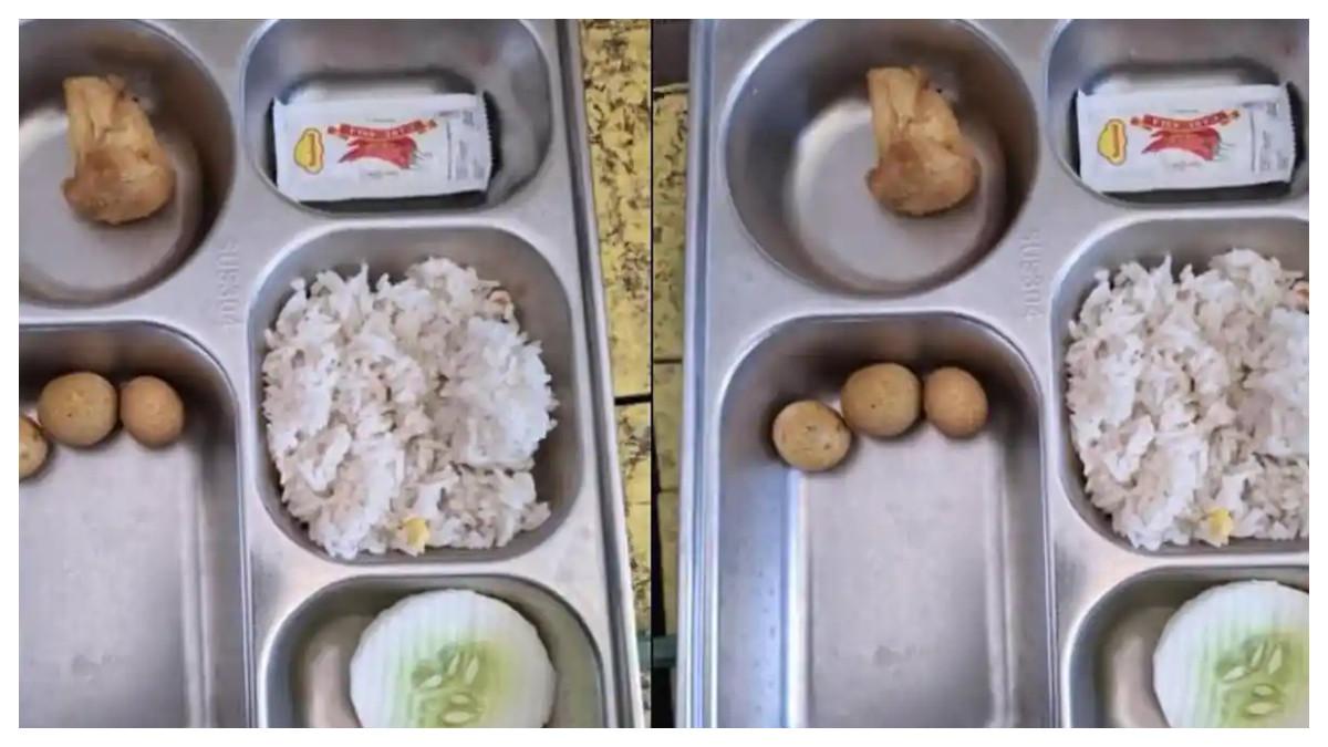 Penampakan menu Makan Bergizi Gratis (MBG) di SDN 103 Bontompare, Sinjai, Jumat (24/10/2025). Menu ini menuai sorotan karena dinilai tidak disukai siswa.