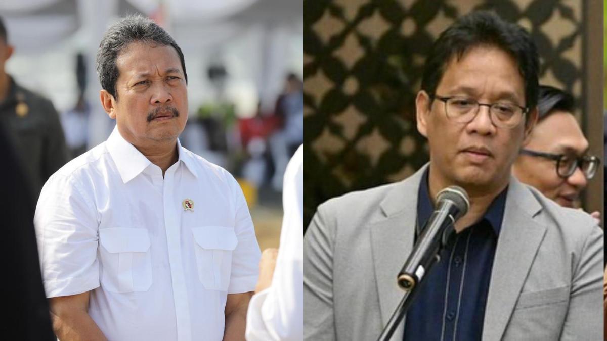 PURBAYA VS TRENGGONO - Silang pendapat antara Menkeu Purbaya Yudhi Sadewa (kanan) dengan Menteri Kelautan dan Perikanan Sakti Wahyu Trenggono (kiri) terkait dana pembelian kapal.