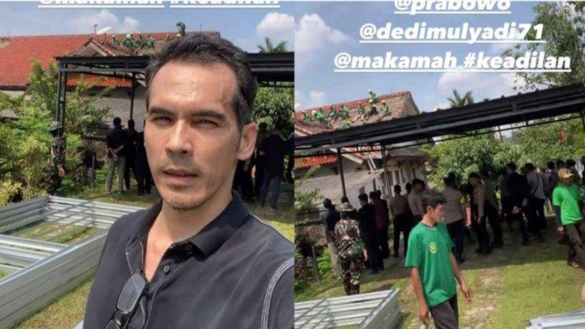 RUMAH ATALARIK SYACH - Atalarik Syach dicecar sekitar 19 pertanyaan oleh penyidik dan membantah telah merusak pagar lahan sengketa.