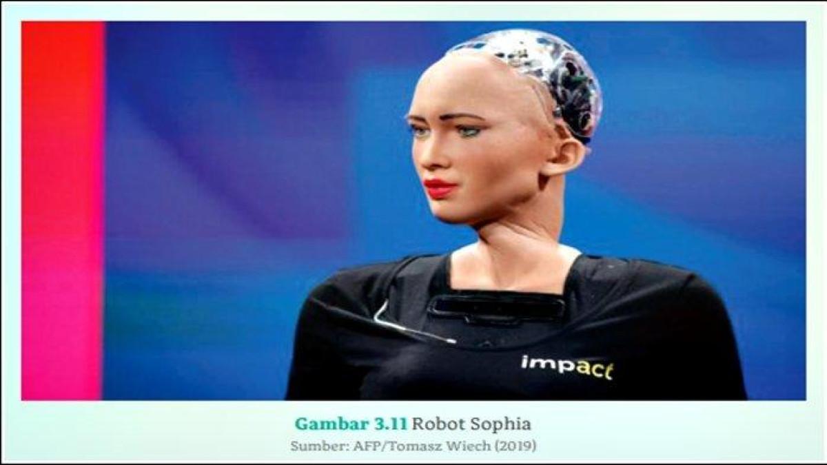 Robot Sophia, adalah robot humanoid yang dikembangkan oleh perusahaan asal Hong Kong, Hanson Robotic. (TANGKAP LAYAR)