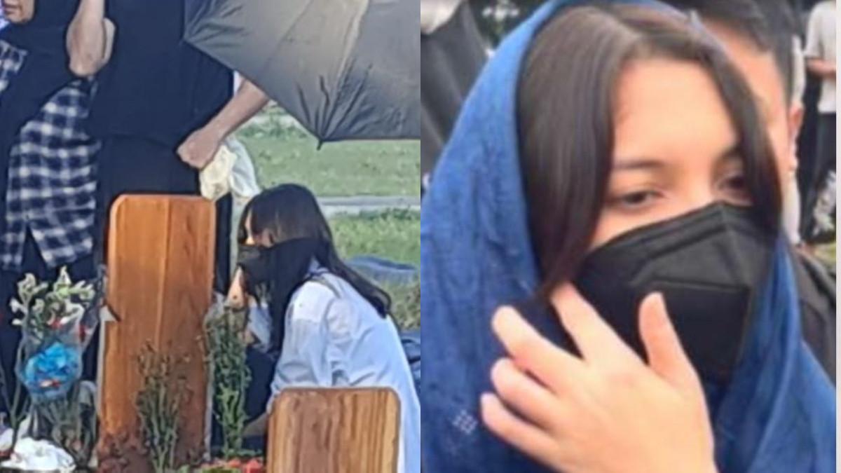 TUJUH HARIAN VIDI ALDIANO - Sheila Dara Aisha menghadiri acara tujuh harian mendiang Vidi Aldiano dengan mengenakan pakaian serba putih dan masker hitam, didampingi keluarga di tengah suasana duka yang masih terasa.