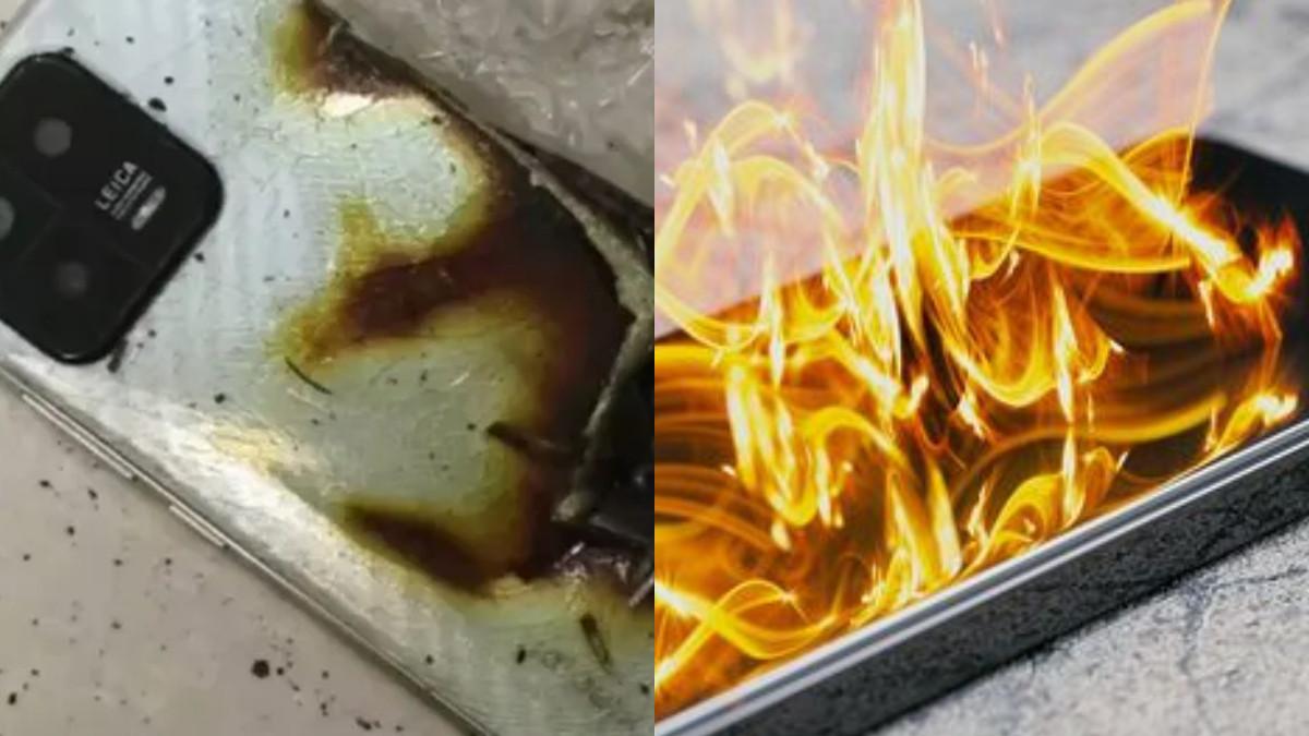 Tampilan Xiaomi 13 yang terbakar dan meledak di Jiangsu, China(Weibo)