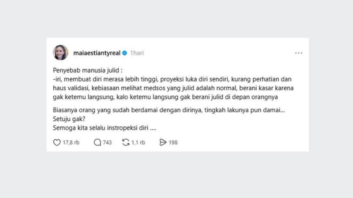 Unggahan Threads Maia Estianty