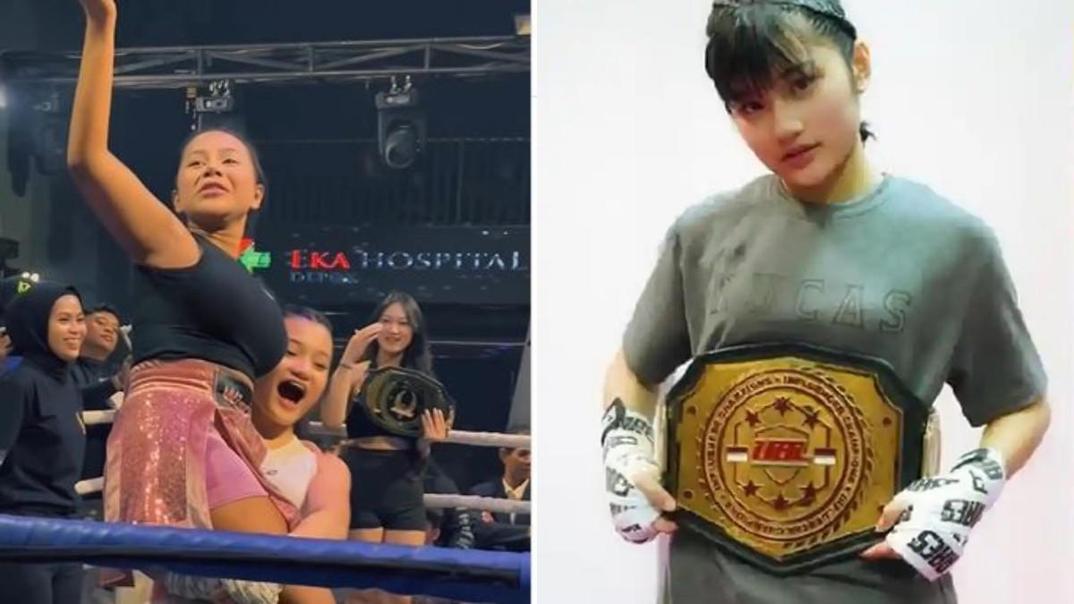 PHOENIX COMBAT VOL. 2 - Winona Karamoy adik dari Davina Karamoy, menang telak tinju dengan Cimoy, wasit nyatakan pertandingan berakhir Technical Knock Out.