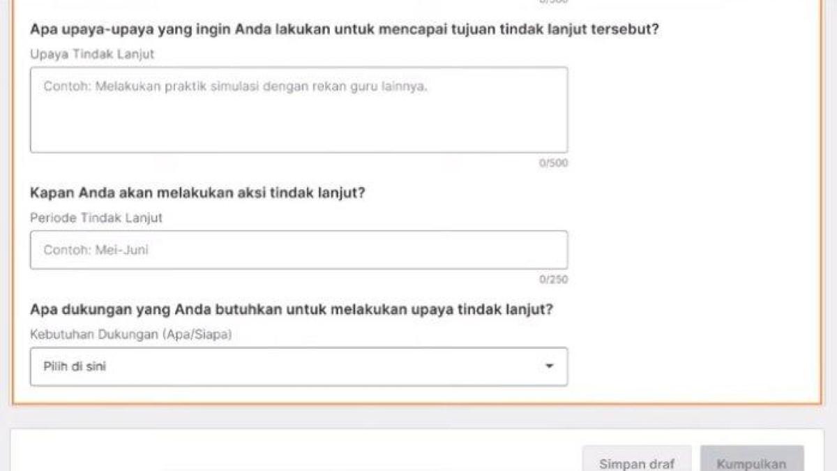 Kapan anda akan melakukan aksi tindak lanjut? berikut contoh jawaban di Platform Merdeka Mengajar (PMM), dalam Dokumen Tindak Lanjut.
