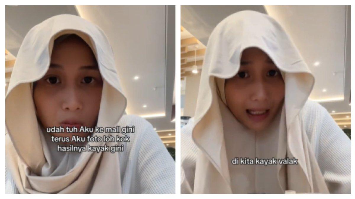 Viral Tiktoker Wanita Pakai Hijab Instan saat ke Mall Malah Mirip Karakter Valak, Auto Ngakak