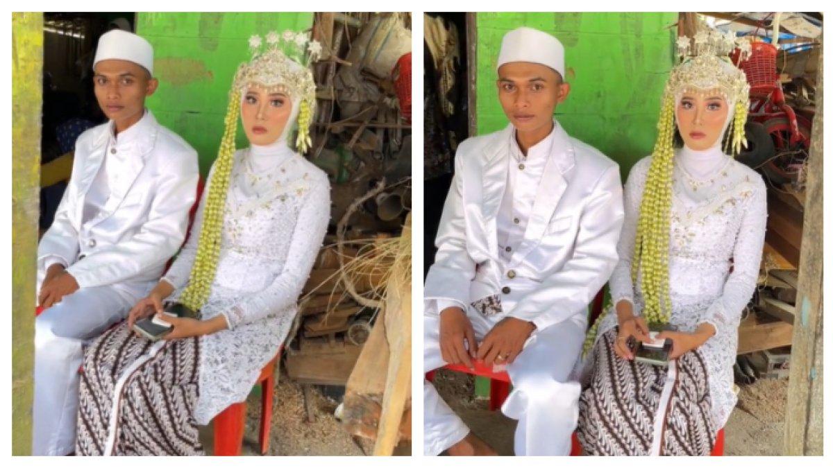 Tanpa Dekorasi dan Pakai Kursi Plastik, Pengantin Asal Gresik Curi Perhatian, Sederhana & Sakral