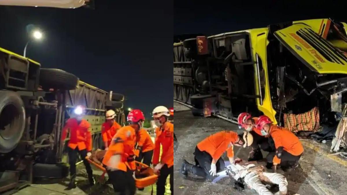 Detik-Detik Bus PO Cahaya Trans Kecelakaan di Exit Tol Krapyak, Ngebut Saat Menikung, 16 Orang Tewas