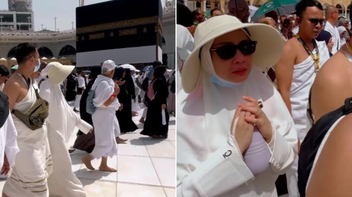 Detik-detik Nagita Slavina Menangis di Dekat Kabah, Bahagia Haji Bareng Raffi Ahmad: Allahu Akbar