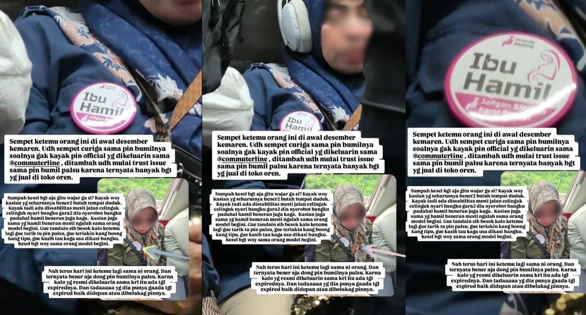 Viral Ibu-ibu Pakai Pin Ibu Hamil Palsu Demi Duduk di KRL, KAI Buka Suara Tunjukkan Pin yang Asli