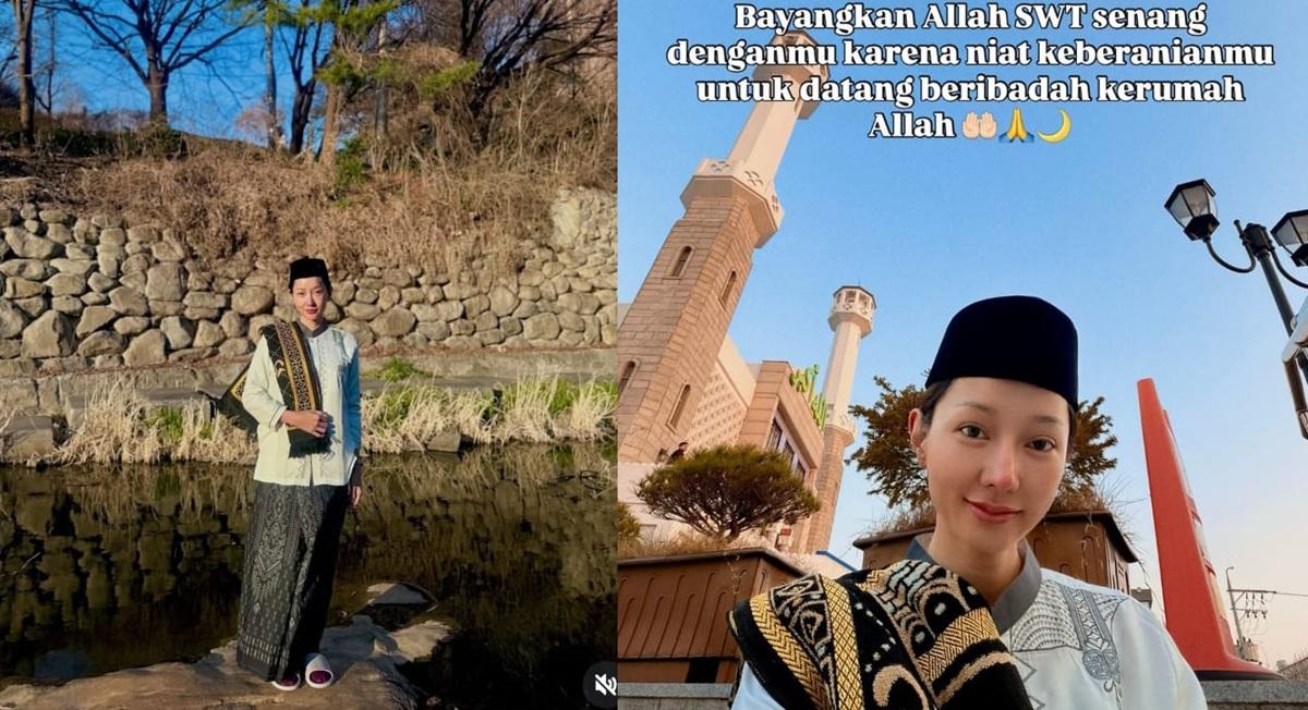 Penampilan Lebaran Lucinta Luna di Seoul Jadi Sorotan, Kenakan Koko dan Peci
