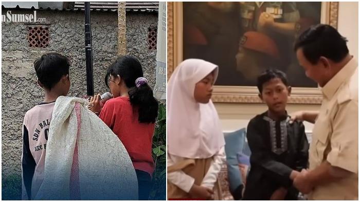 Temui Anak Kembar Dibully Gegara Cari Rongsok, Prabowo Bantu Beri Rumah & Ternak: 'Jangan Malu Ya'