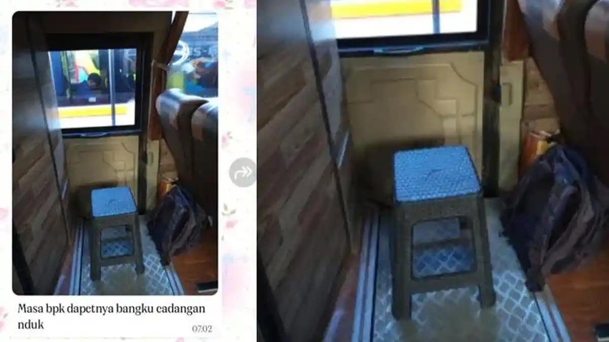 Beli Tiket Mahal, Pemudik Tujuan Banyumas Justru Duduk di Kursi Plastik Belakang Bus