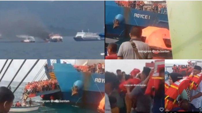 'Toloong Sesak Napas' Histeris Penumpang, Kapal Feri Terbakar di Perairan Merak, Berebut Pelampung!