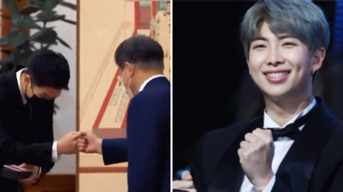 Kerap Diabaikan saat Jabat Tangan, Giliran RM BTS Hampir Abaikan Ajakan Presiden Moon Jae In
