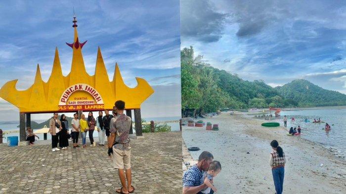 Suasana di Pantai Sari Ringgung, Pesawaran.