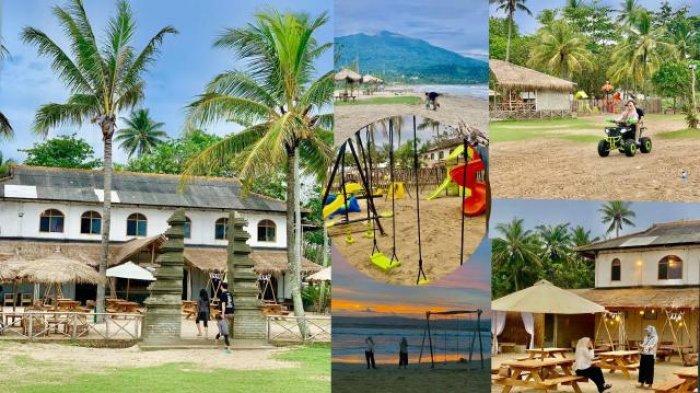 Suasana tempat wisata Pantai Sanggar Beach di Kalianda, Lampung Selatan.