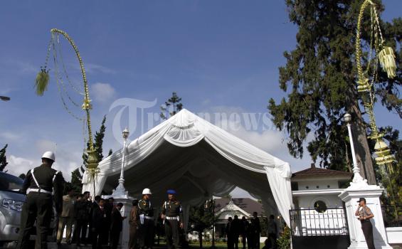 Gedung JCC Didekorasi untuk Resepsi Ibas-Aliya Malam Ini
