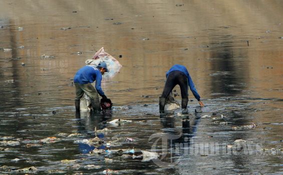 Peringati Sumpah Pemuda Bersihkan Kanal Banjir Timur