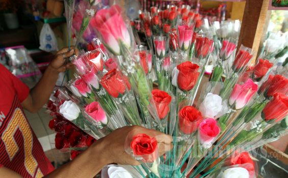 Remaja Solo Berburu Bunga Kain Mawar Merah