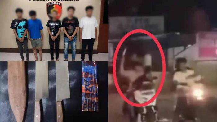 5 anggota geng motor ditangkap Opsnal Polsek Makassar