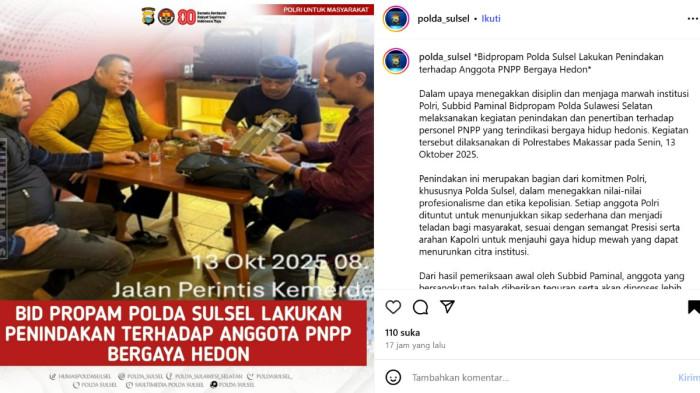 POLISI PUNYA RUBICON - Bidang Profesi dan Pengamanan (Bidpropam) Polda Sulawesi Selatan saat periksa Ajun Komisaris Polisi (AKP) Ramli terkait kepemilikan mobil Jeep Rubicon, pada Senin, 13 Oktober 2025.