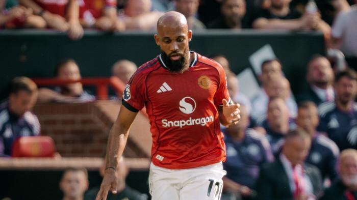 AKSI MBEUMO - Aksi penyerang Manchester United, Bryan Mbeumo saat melawan Arsenal pada pekan pertama Liga Inggris, di Old Trafford, pada Minggu (17/8/2025) malam WIB.