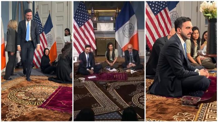 BUKA PUASA MAMDANI - Unggahan content creator @youssefhasweh yang diundang Walikota New York, Zohran Mamdani dalam buka puasa di Balai Kota New York (City Hall) pada Rabu (11/3/2026) untuk pertama kalinya dalam sejarah