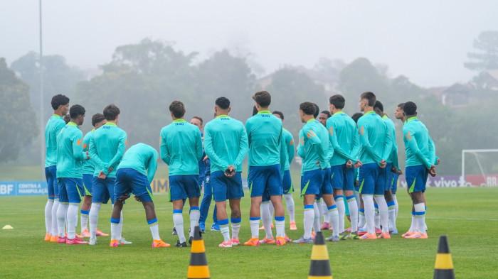 LATIHAN BRASIL - Sesi latihan Timnas Brasil U17 di Training Camp Granja Comary, Rio de Janeiro, Senin (27/10/2025), sebagai persiapan menuju Piala Dunia U17 2025 di Qatar. (Website Federasi Brasil - 28/10/2025)