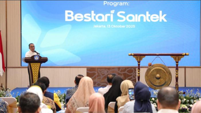 HASIL RISET - Menteri Pendidikan Tinggi, Sains, dan Teknologi Brian Yuliarto pada peluncuran Program Ekosistem Hidup Berbasis Sains dan Teknologi (Bestari Saintek) di Kantor Kemendiktisaintek, Jakarta.