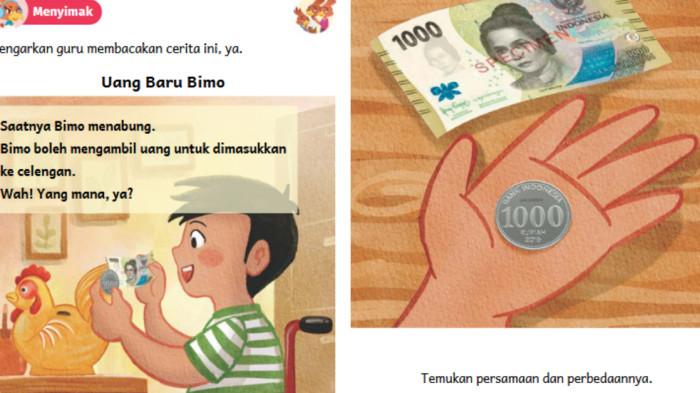 UANG BARU BIMO - Tangkap layar Buku Bahasa Indonesia: Aku Bisa! untuk SD/MI Kelas I (Edisi Revisi) halaman 183 pada Rabu (3/9/2025).