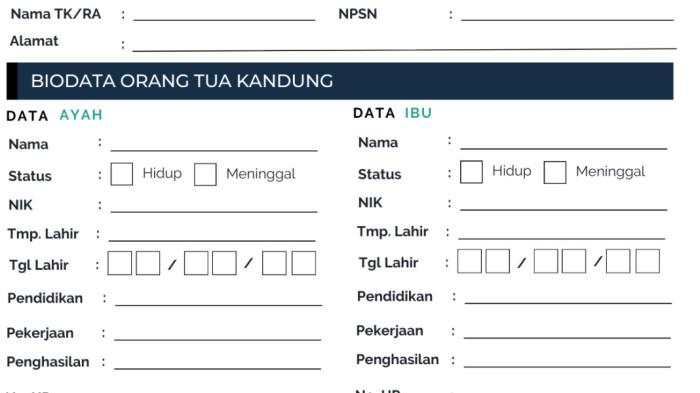 Contoh formulir untuk soal PTS Bahasa Indonesia kelas 6 semester 1 Kurikulum Merdeka tahun ajar 2025/2026