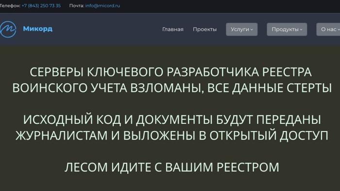 DIRETAS - Tampilan depan laman sistem wajib militer digital Rusia