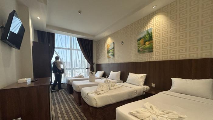ALUR KEDATANGAN JEMAAH - Fasilitas di Hotel Emaar Al Taqwa di kawasan Syisyah, Sektor 2 Makkah, salah satu hotel yang diinapi jamaah haji Indonesia. Hotel ini mampu menampung 2.646 orang jamaah haji dan petugas haji.