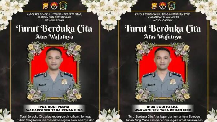Ipda Rodi Pasha meninggal saat hendak amankan arus mudik di bengkulu