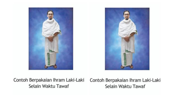 JEMAAH HAJI LAKI-LAKI - Tangkapan layar buku Tuntunan Manasik Haji dan Umrah 1447 H/2026 M tentang ketentuan pakaian Ihram jemaah haji atau umrah laki-laki.